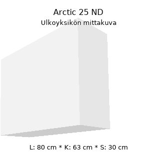 Toshiba Arctic 25 ND ulkoyksikön mitat