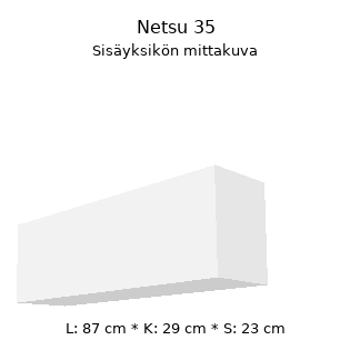 Mitsubishi Heavy Netsu 35 sisäyksikön mitat