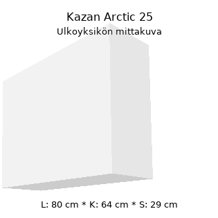 Mitsubishi Heavy Kazan Arctic 25 ulkoyksikön mitat